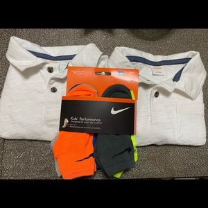 Nike kids’ assorted 6-pack socks & 2 polo Shorts